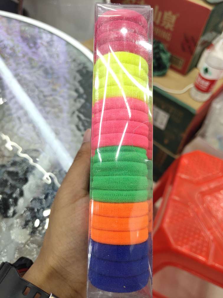 No seams hair cord high stretch hair ring adult hair accessory Korean color hair tie rubber band leather cover headband headdress details Picture