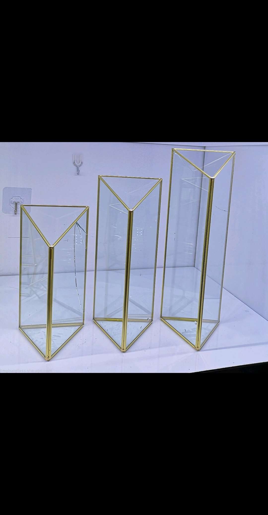 Simple geometric glass cover flower box flower room cafe decoration decoration bedroom room furniture