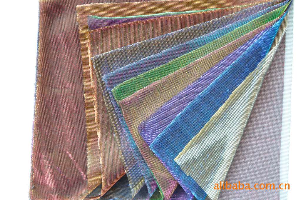 Thin slide filament polyester gold and silver filament color-changing iridesy bright silk mesh fabric for half skirts and scarves