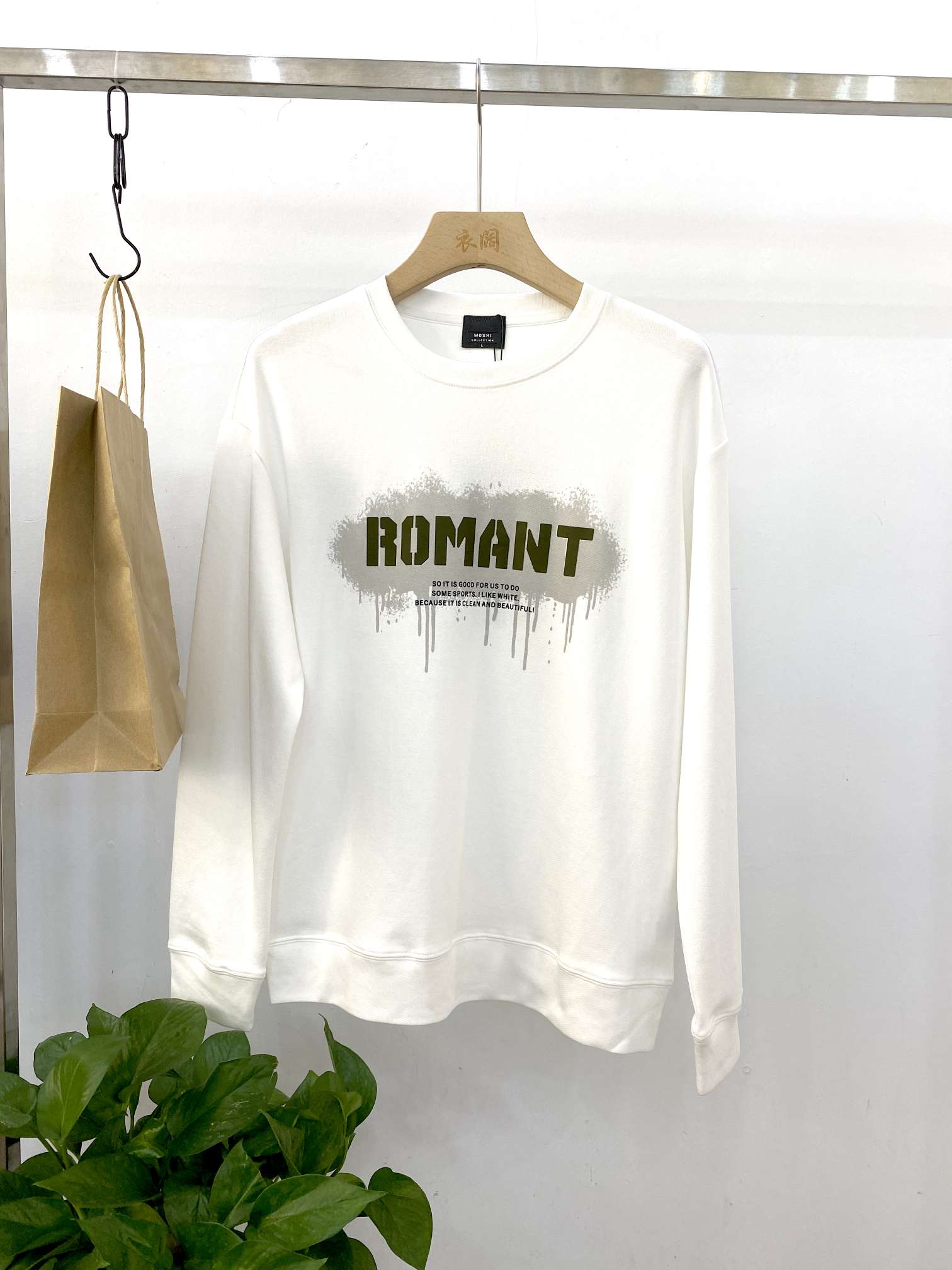 Men's all-cotton long-sleeved sweatshirt Specification image