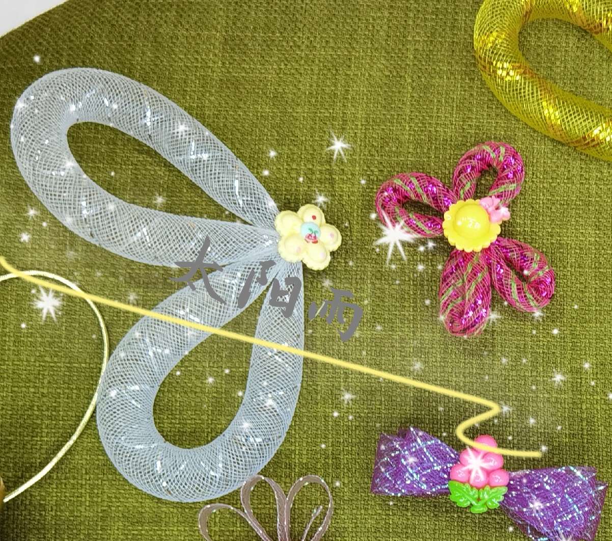 Children's headdress, headband elastic yarn net manufacturers direct, creative jewelry, headdress, packaging materials details Picture