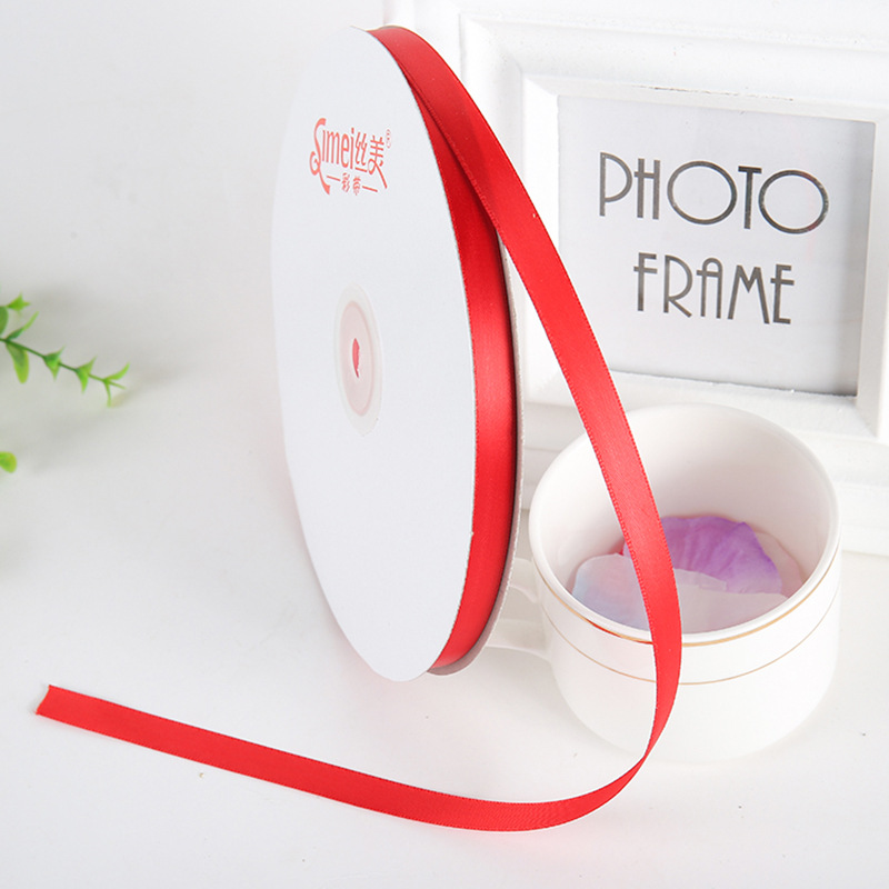 丝美1cm涤纶缎带高密，100码包装，服装辅料礼品包装蝴蝶结细节图