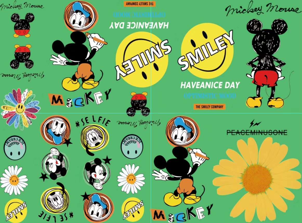 Heat transfer printing, Korean heat transfer printing, offset heat transfer printing, T-shirt clothing DIY, heat transfer printing, high-elasticity heat transfer printing, heat transfer sticker printing patterns, clothing accessories, trademarks, factory direct sales details Picture