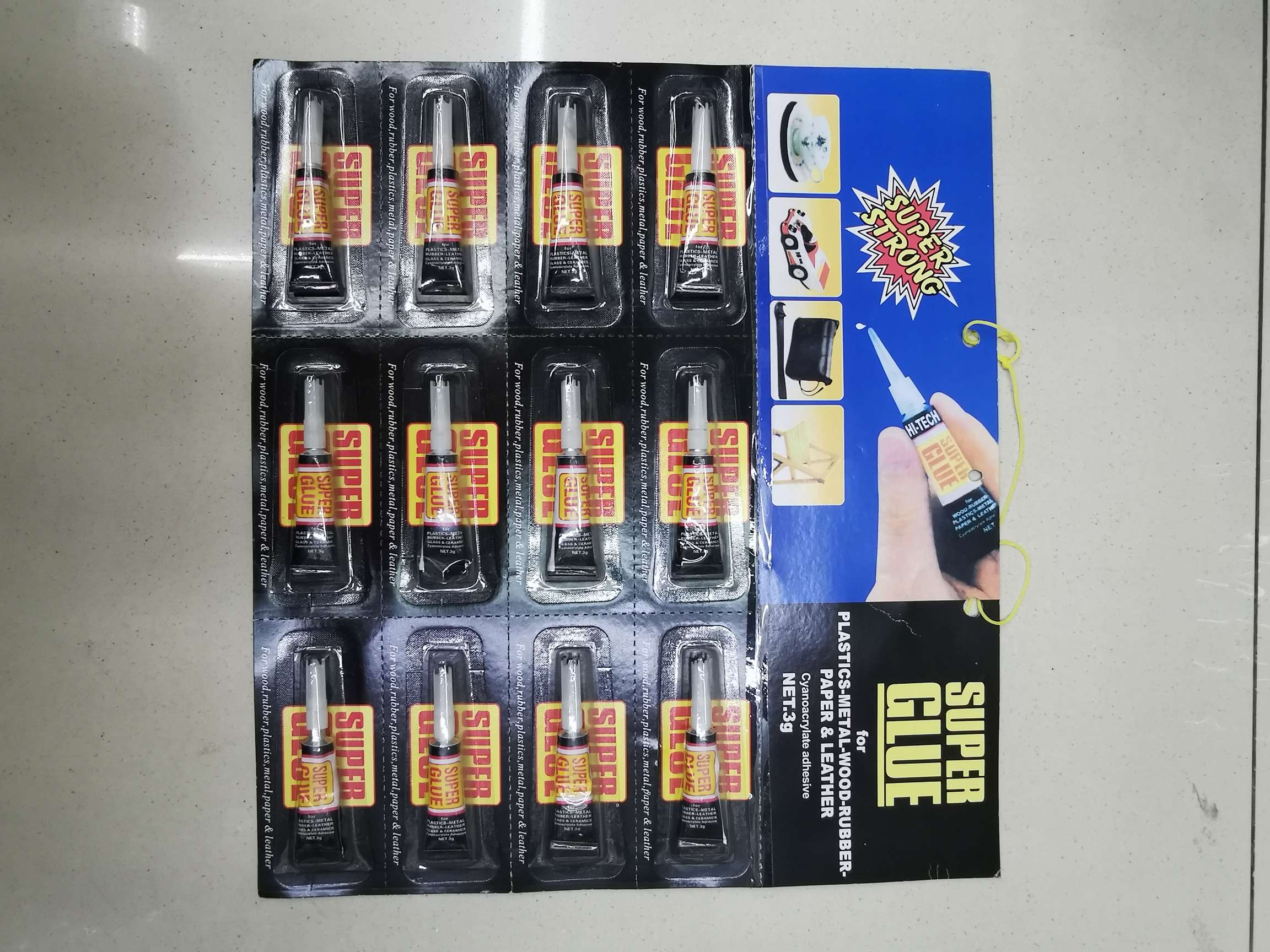 3g 12g adhesive tape needle with small head and black card