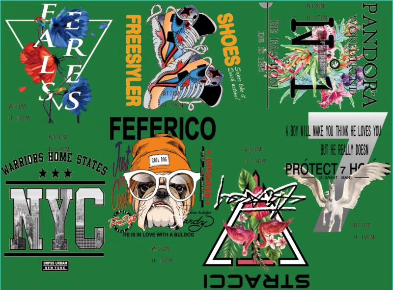 Heat transfer printing, Korean heat transfer printing, offset heat transfer printing, T-shirt clothing DIY, heat transfer printing, high-elasticity heat transfer printing, heat transfer sticker printing patterns, clothing accessories, trademarks, factory direct sales undefined
