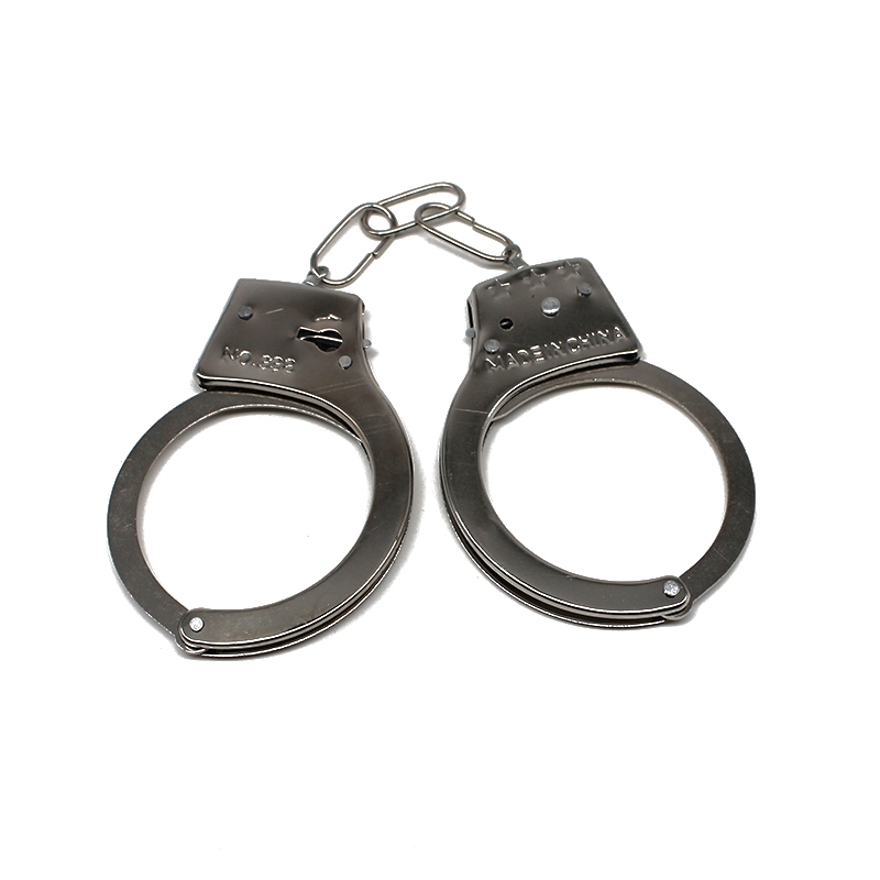 New children's toy handcuffs, props for acting and playing house, alloy handcuffs, hanging plates and hanging plates, batch shipment Specification image