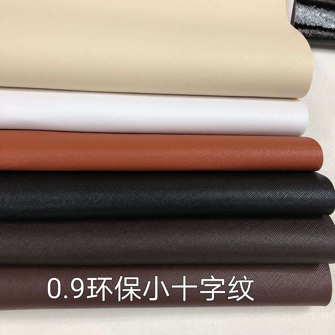 Factory direct sales of high-quality textured bottom small cross pattern pvc artificial leather luggage fabric, environmentally friendly and in stock details Picture