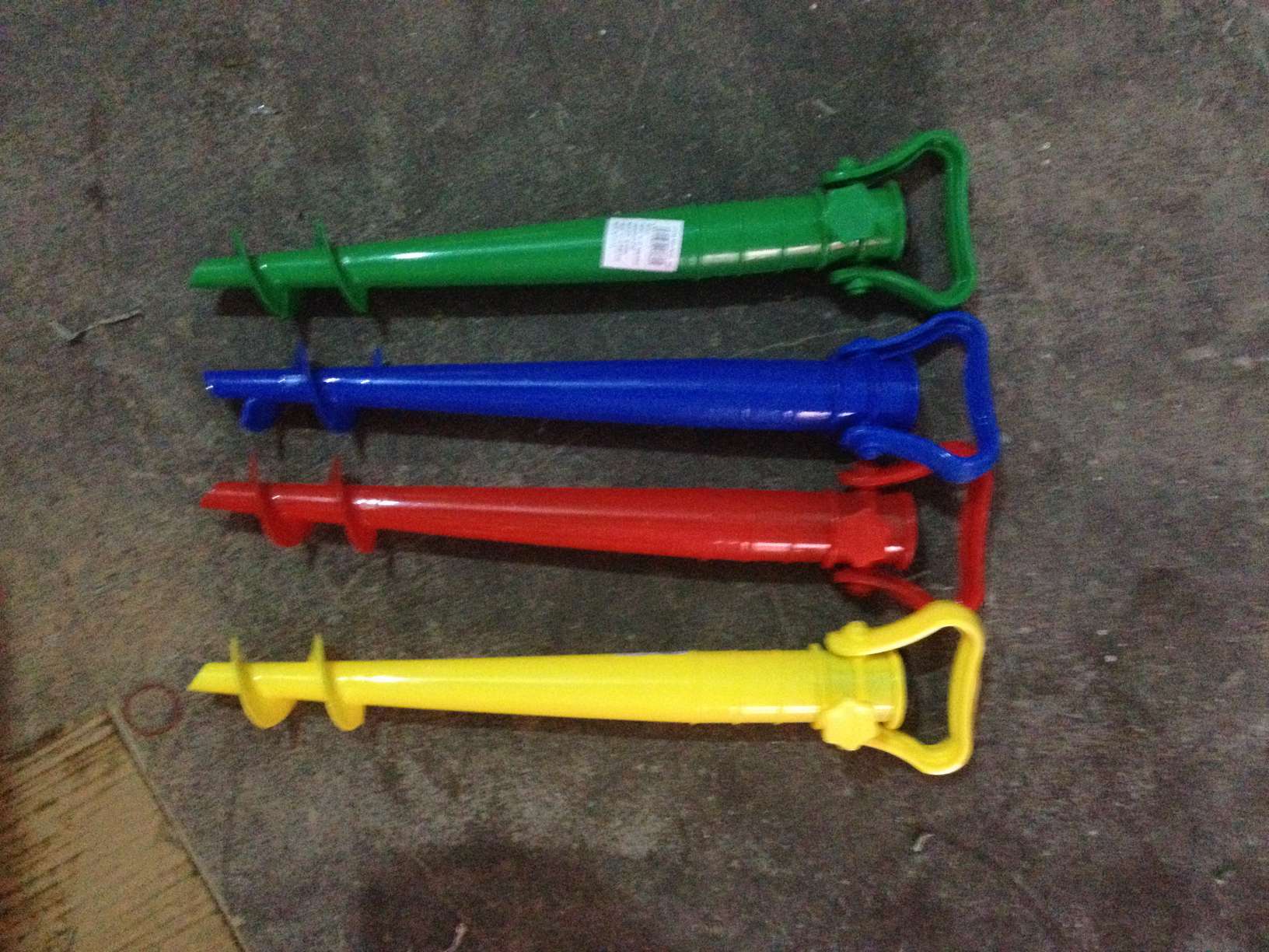 Plastic base of beach umbrella, beach drill bit