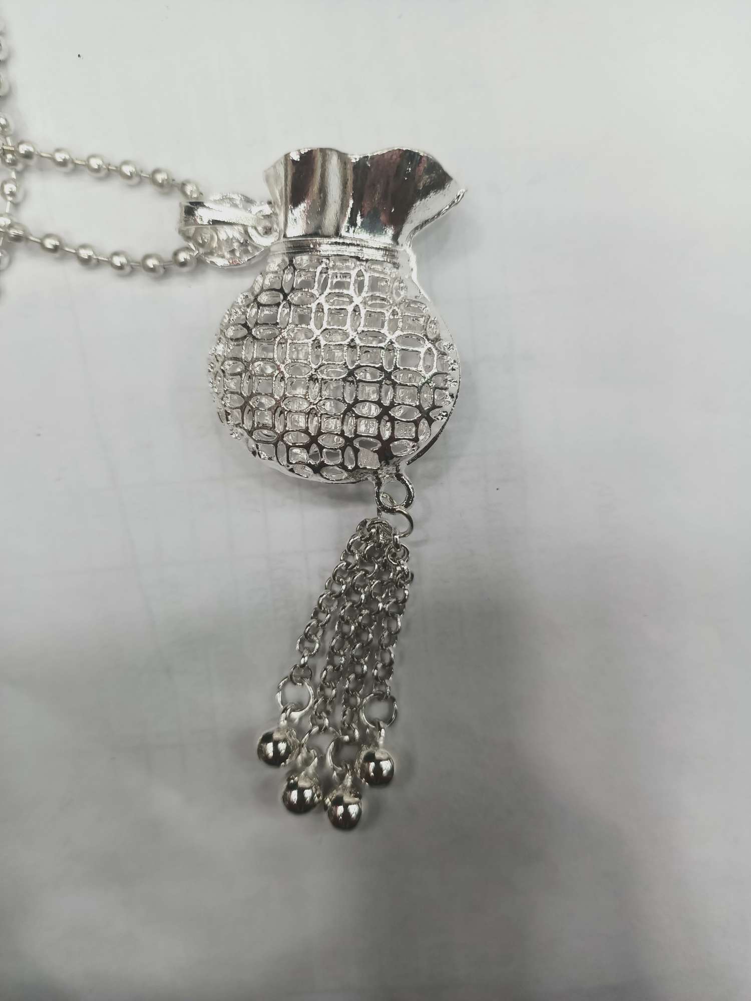Minority Style Hollow Fortune Bag Goldfish Pendant Necklace details Picture