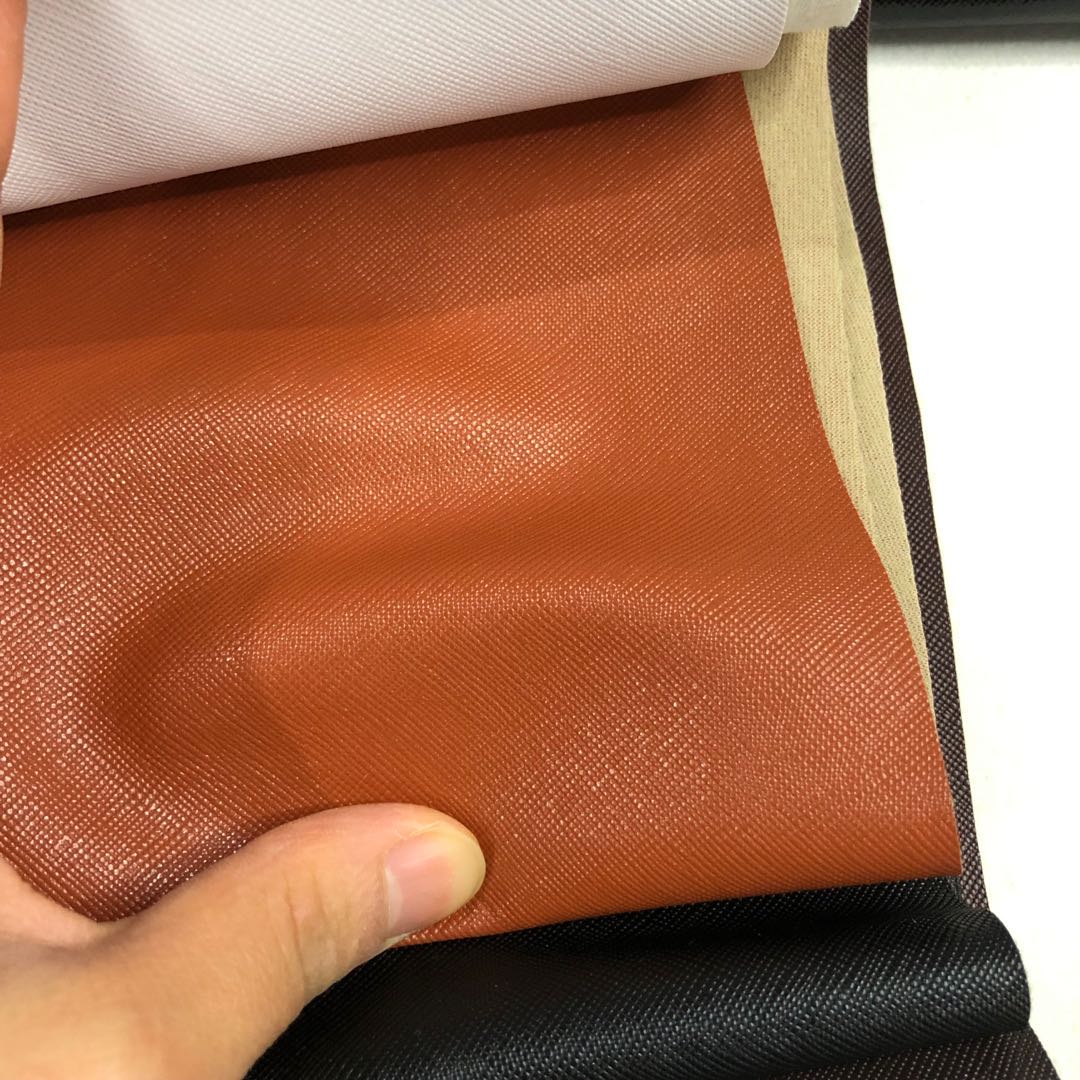 Factory direct sales of high-quality textured bottom small cross pattern pvc artificial leather luggage fabric, environmentally friendly and in stock Specification image