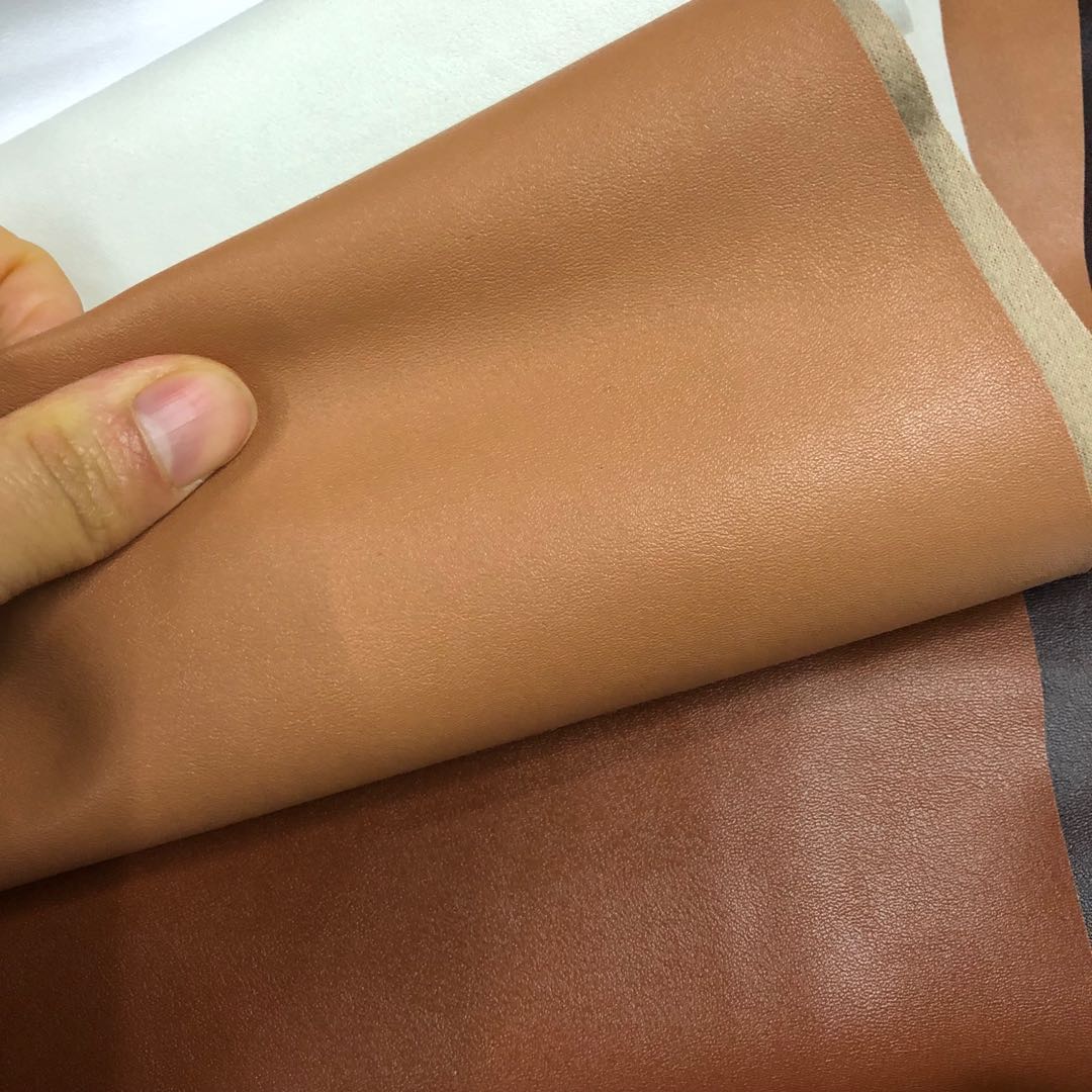 Factory direct sales of 6p eco-friendly leather small Napa pattern semi-PU leather bag fabric details Picture