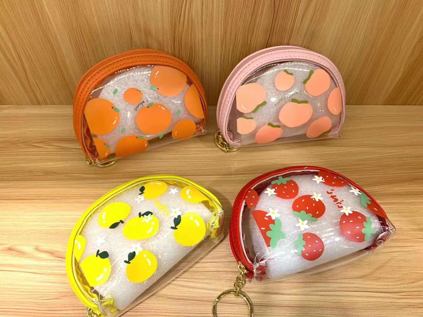 透明半圆PVC印花零钱包