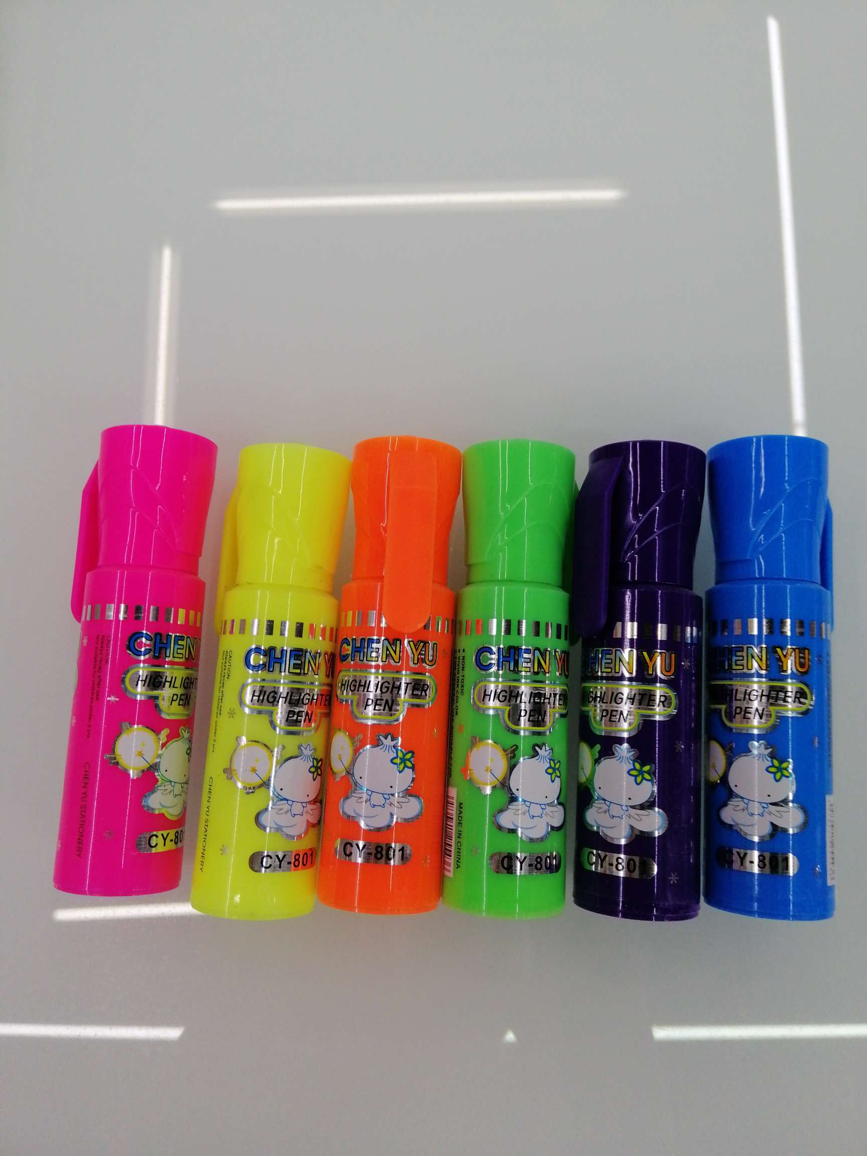 Hanjia Stationery Office Culture Student Writing Tools Highlighters CY - 801 24-piece Highlighters Display Box Set details Picture