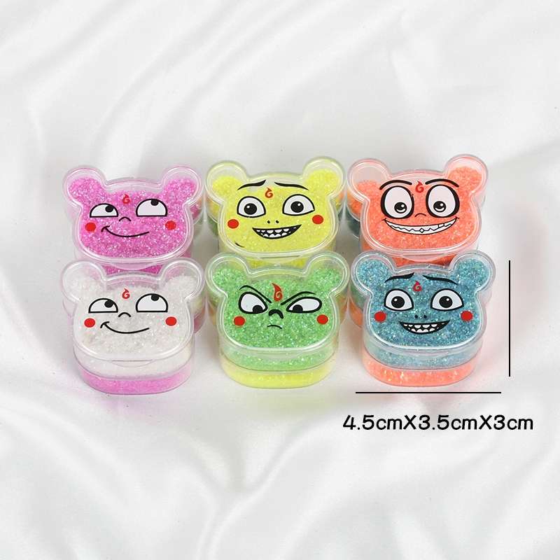 DIY children's handmade materials: Colorful gold powder, glitter powder cartoon box, stacked glitter powder primary school toys Item Picture