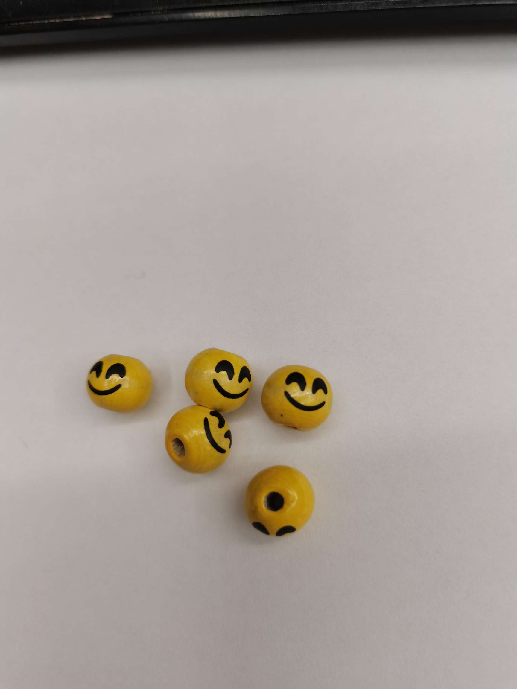 10mm木珠印刷表情脸 黄色笑脸木珠详情图7