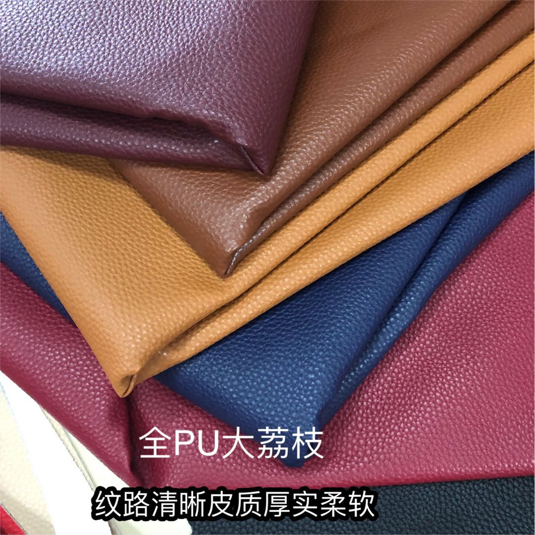 Factory direct sales of all-PU large lychee patterned leather fabric for luggage, leather and faux leather for sofas, with a soft touch Application Scenario