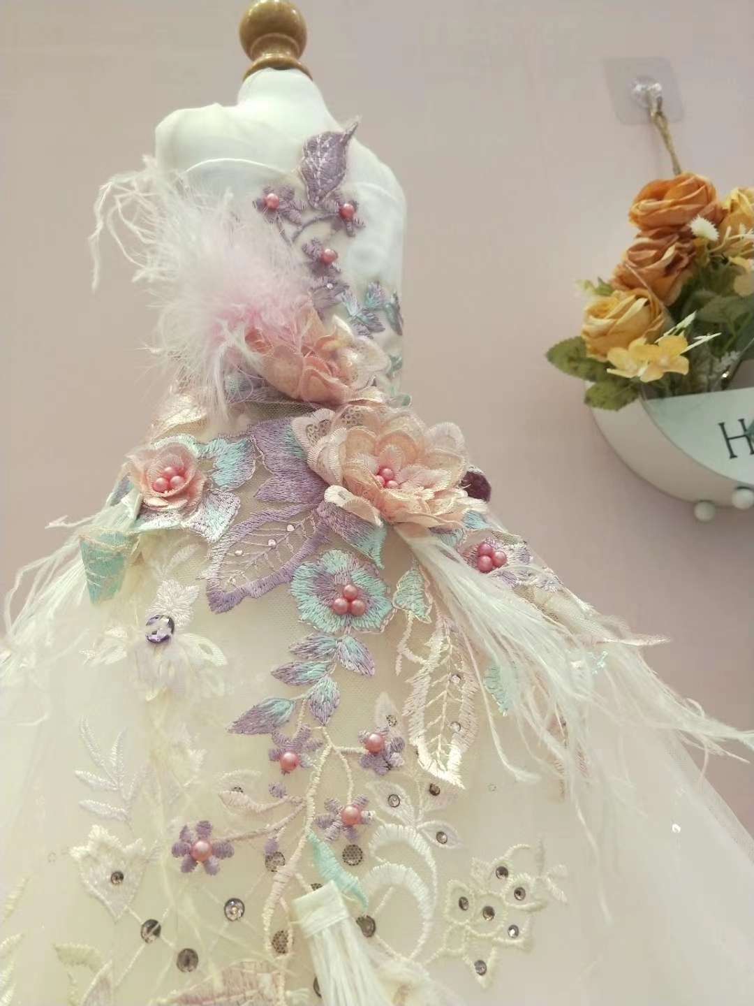 Unique special, super long tail gorgeous pet treasure evening dress! thumbnail