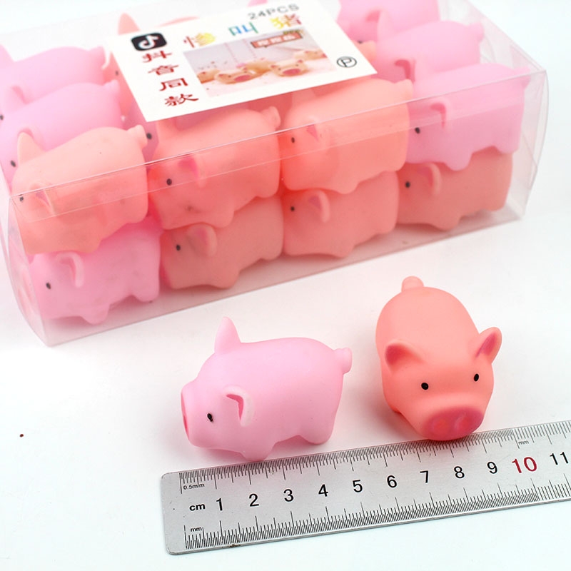 There are 24 toys of the same style as Douyin's popular online celebrity "Scream Pig", "Mengmeng Pig", "Cute Pink Children's Piggy", and "Piggy Toys" around the school, all in color Item Picture