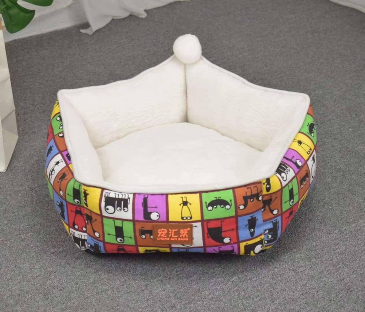 北极绒五角窝/宠物花帆布窝/宠物用品狗窝细节图