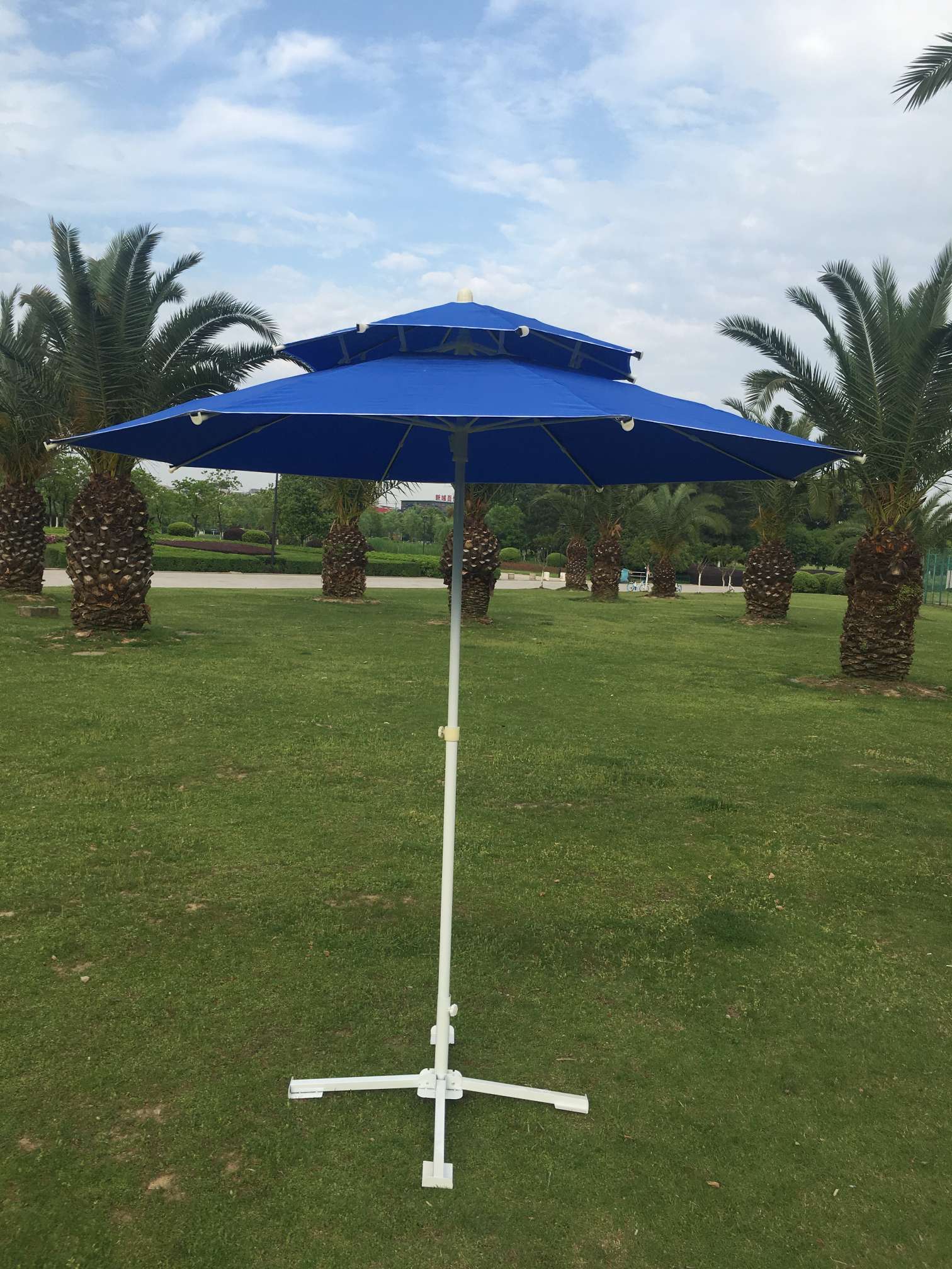 Outdoor rain and sun protection double-top umbrella, umbrella for going out of Korea, polyester umbrella