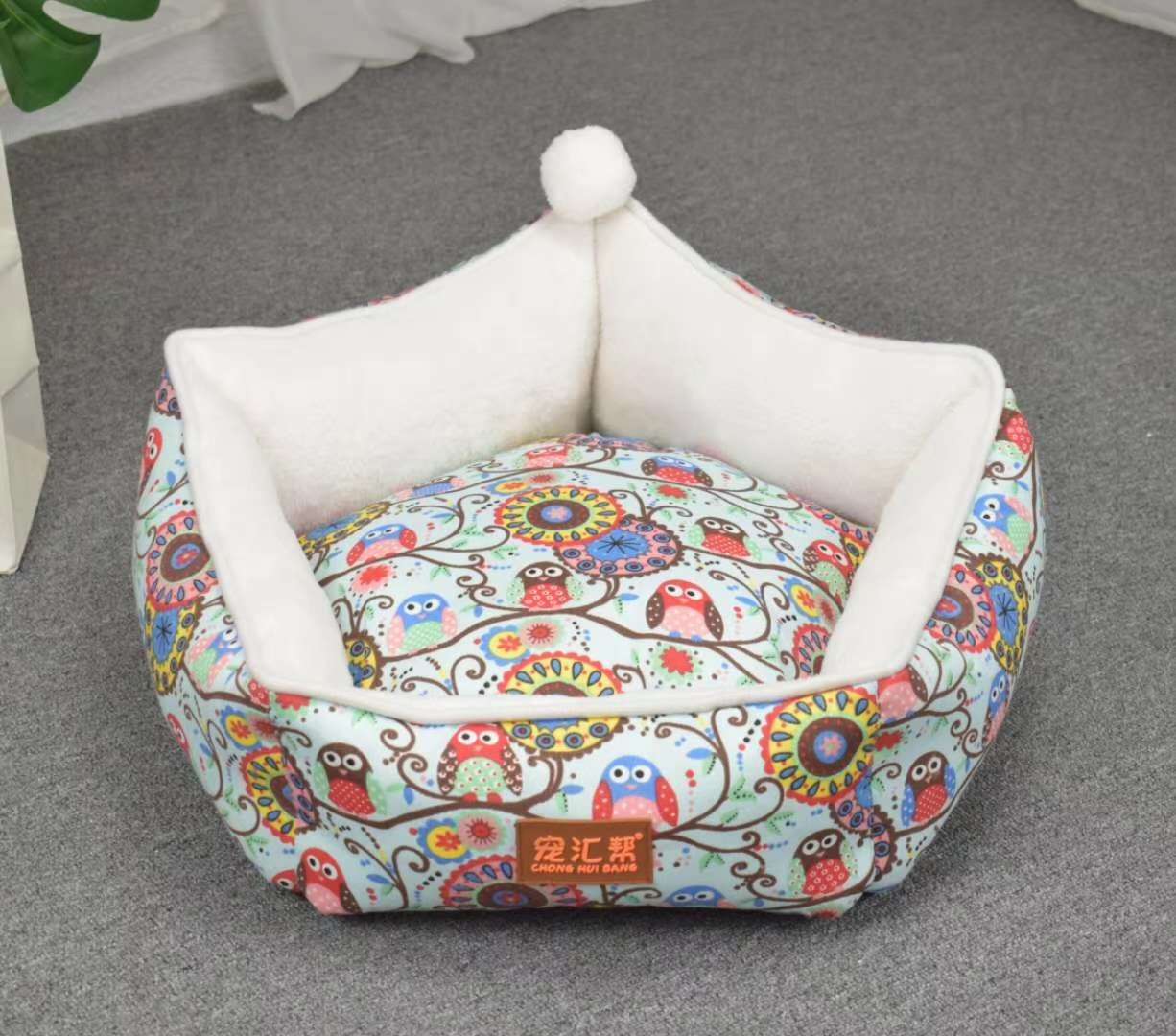 印花帆布+北极绒五角窝，绵绵的狗狗窝现在大批量有货啦！印花帆布+北极绒五角窝详情图10