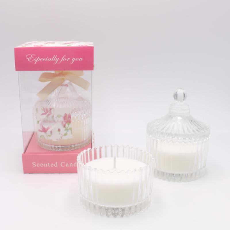婚庆礼盒装糖缸水晶杯手工纯植物香薰蜡烛玫瑰香味产品图