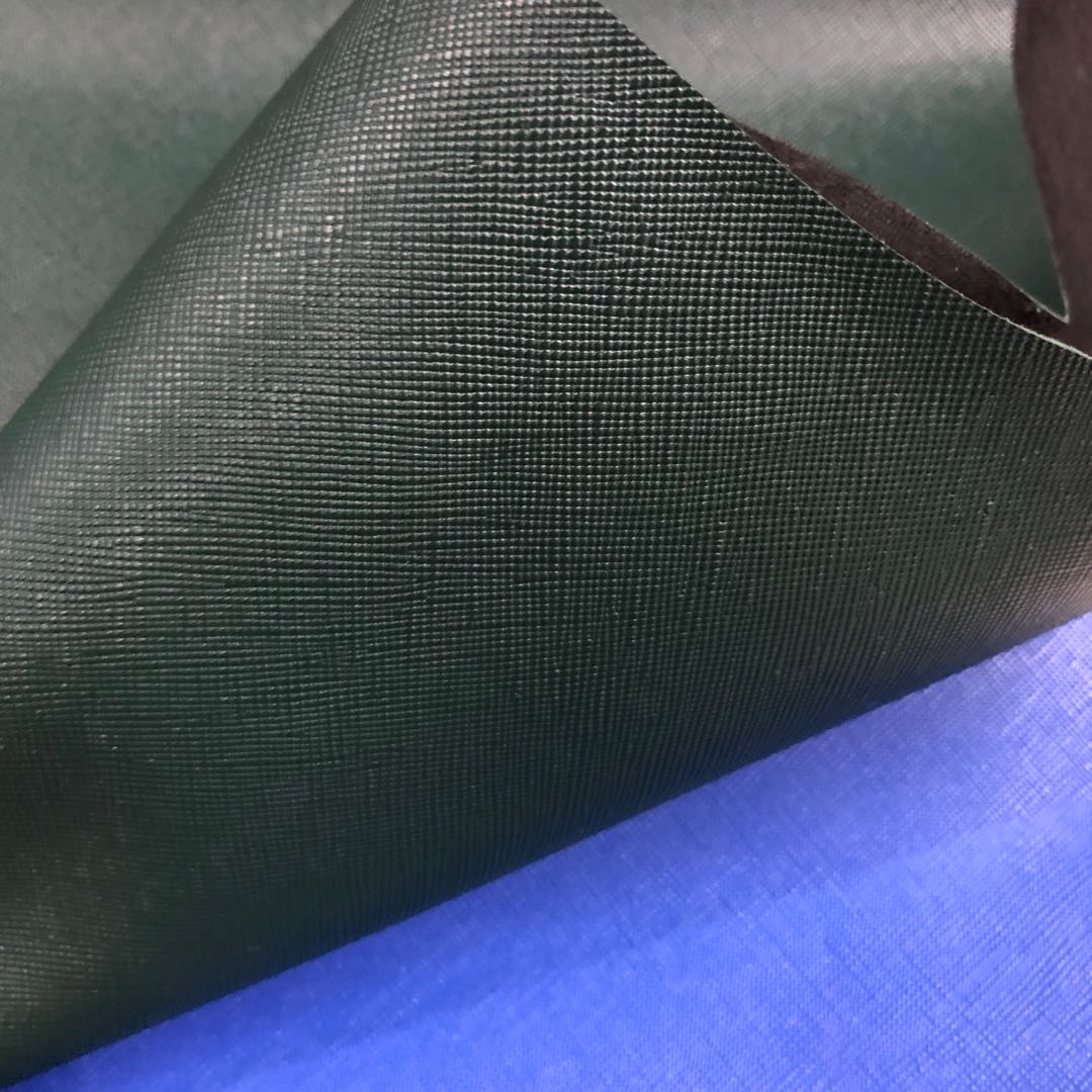 Factory direct sales of high-quality textured bottom small cross pattern pvc artificial leather luggage fabric, environmentally friendly and in stock undefined
