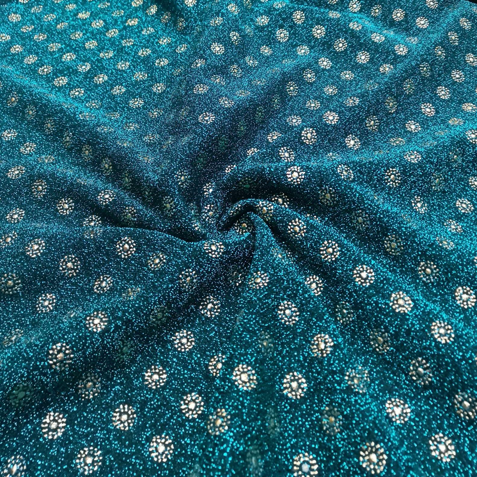 Small sunflower drop-molded thread fabric, gold and silver thread knitted fabric, stage handicraft, hair band, Muslim headscarf