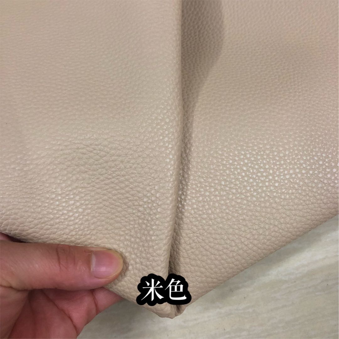 Factory direct sales of all-PU large lychee patterned leather fabric for luggage, leather and faux leather for sofas, with a soft touch Item Picture