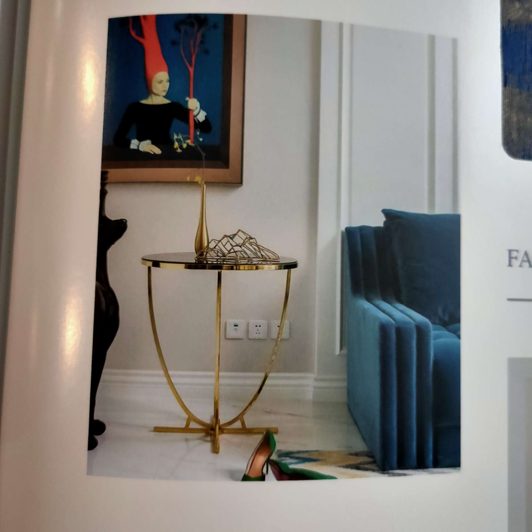 法式轻奢系列窗帘高端高精密提花深蓝色&黄奶油色带幔窗帘4m内细节图
