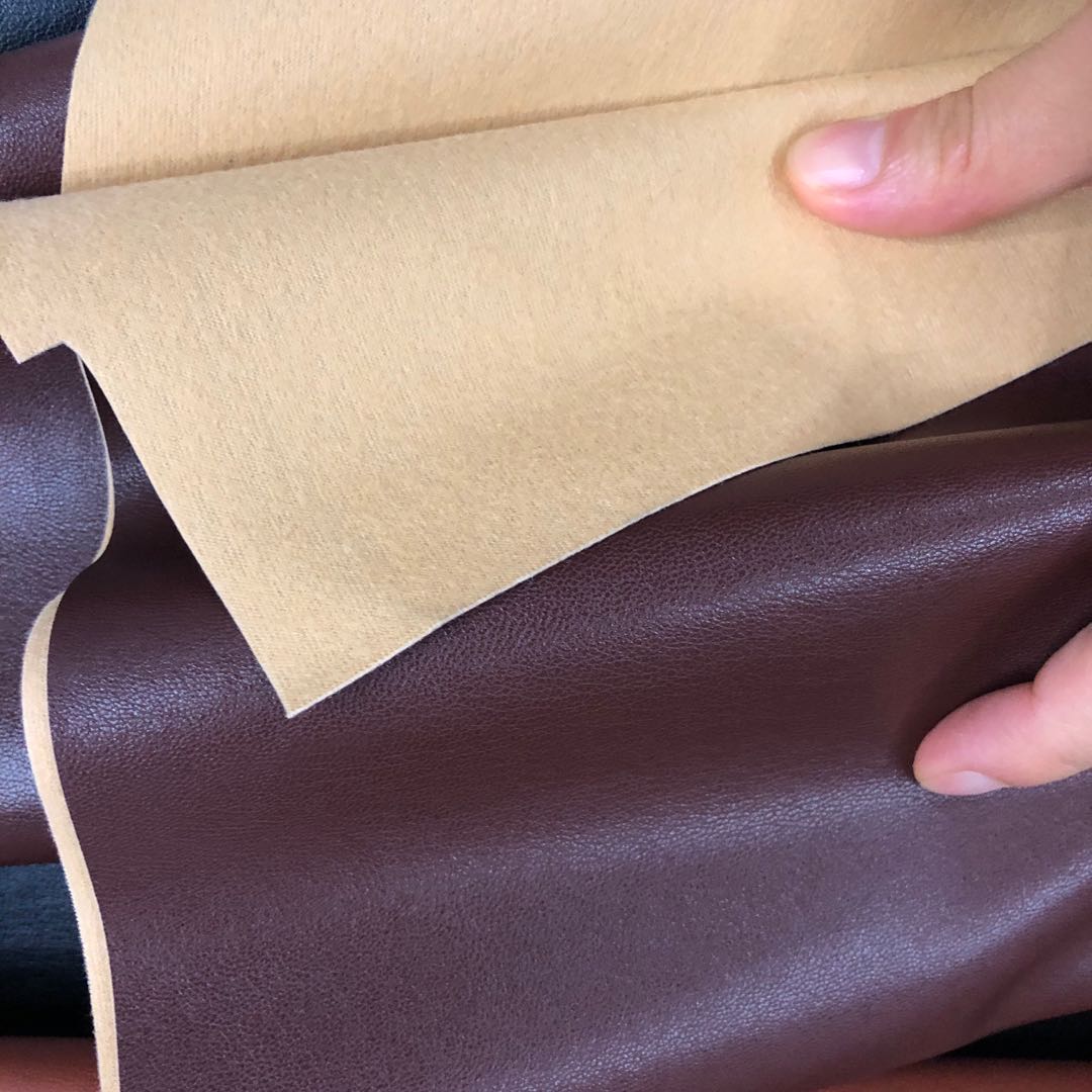 Factory direct sales of 8415 medium and coarse sheepskin pvc leather high-quality textured base fabric eco-friendly luggage fabric details Picture