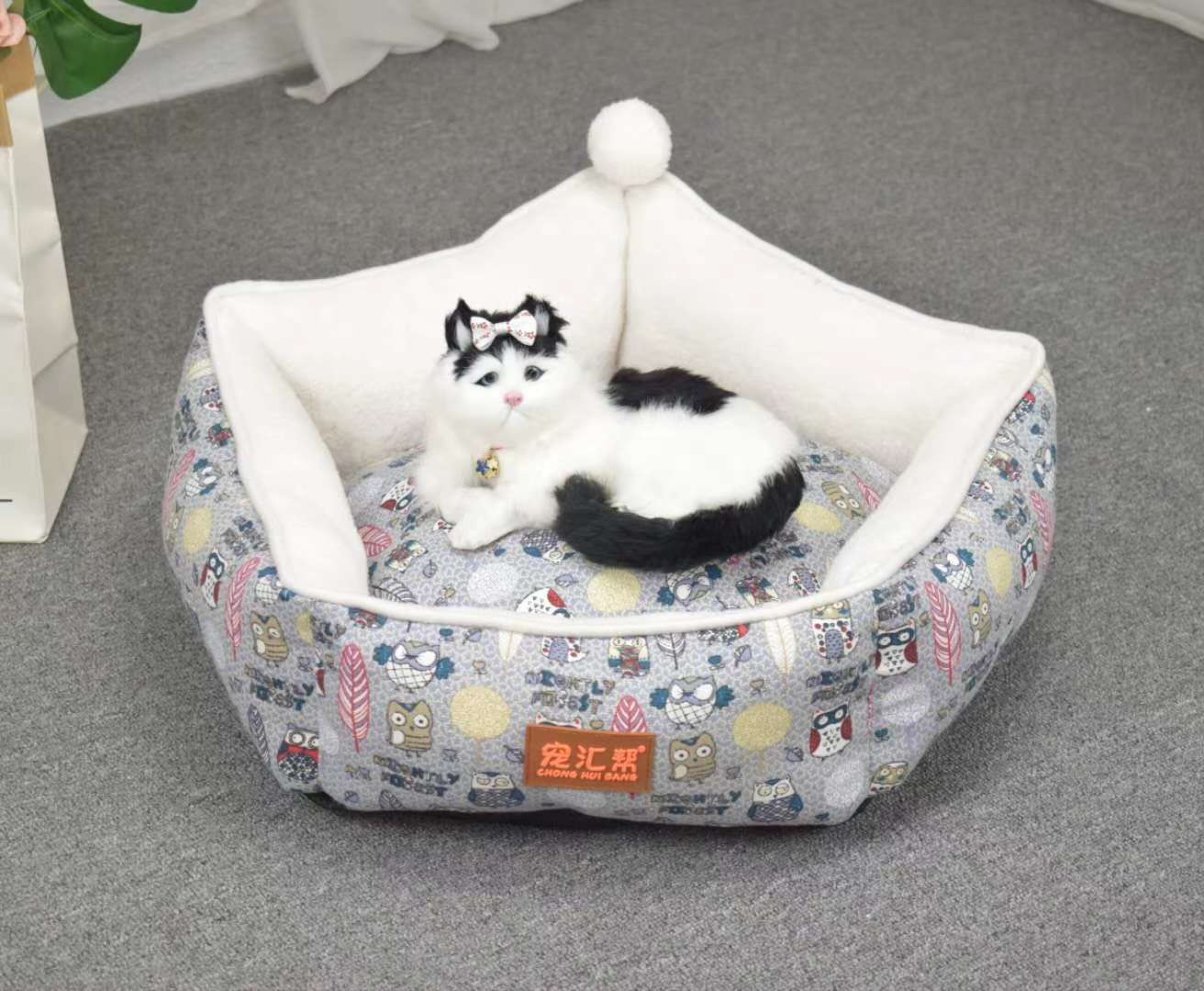 印花帆布+北极绒五角窝，绵绵的狗狗窝现在大批量有货啦！印花帆布+北极绒五角窝详情图9