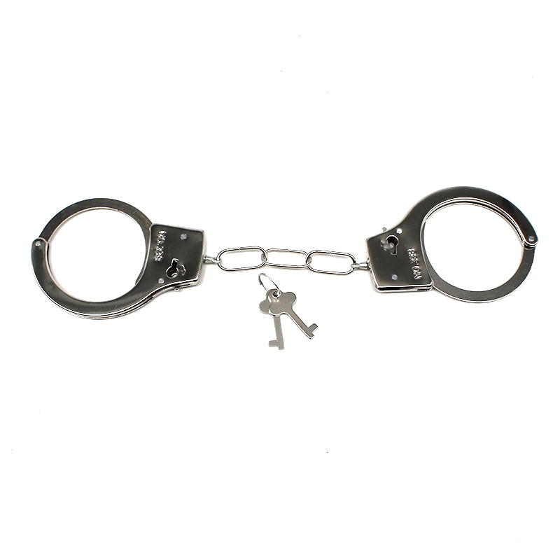 New children's toy handcuffs, props for acting and playing house, alloy handcuffs, hanging plates and hanging plates, batch shipment Item Picture