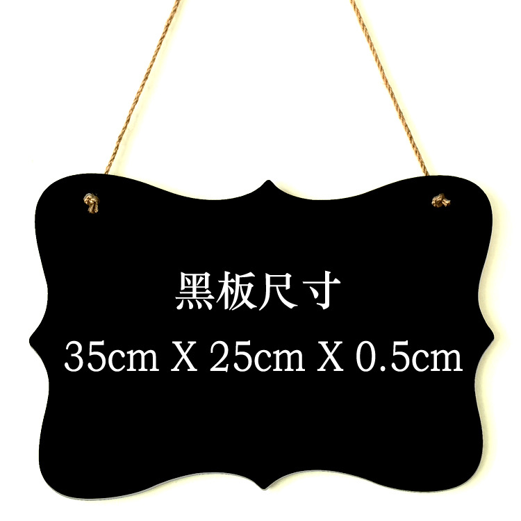 Wooden polygonal blackboard hanging piece, wooden message board handicraft hanging plate details Picture