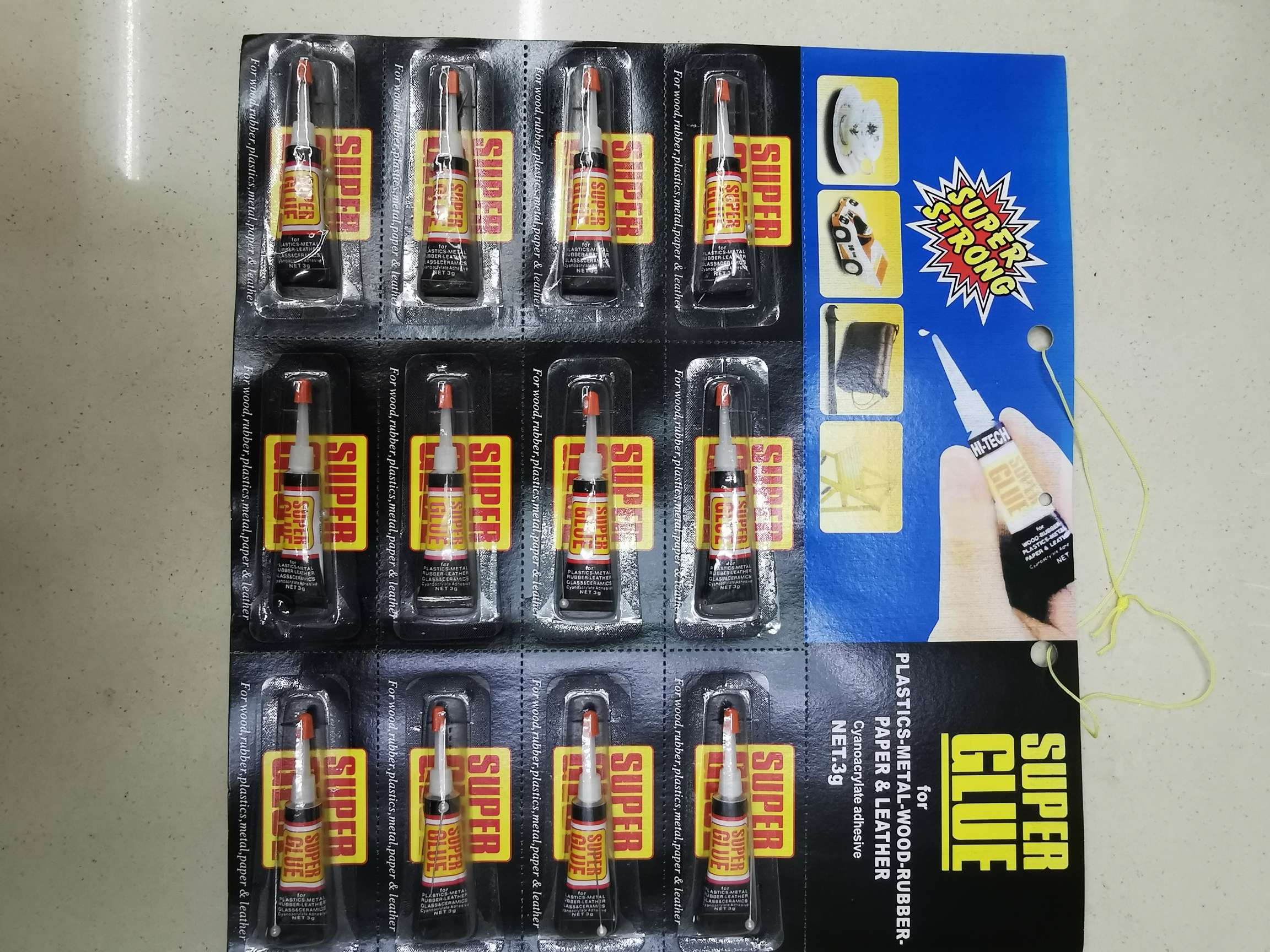 3 g 12 super glue big black CARDS