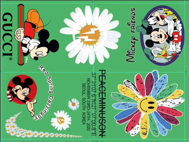 Heat transfer printing, Korean heat transfer printing, offset heat transfer printing, T-shirt clothing DIY, heat transfer printing, high-elasticity heat transfer printing, heat transfer sticker printing patterns, clothing accessories, trademarks, factory direct sales undefined