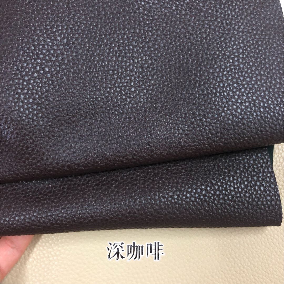 Factory direct sales of all-PU large lychee patterned leather fabric for luggage, leather and faux leather for sofas, with a soft touch undefined