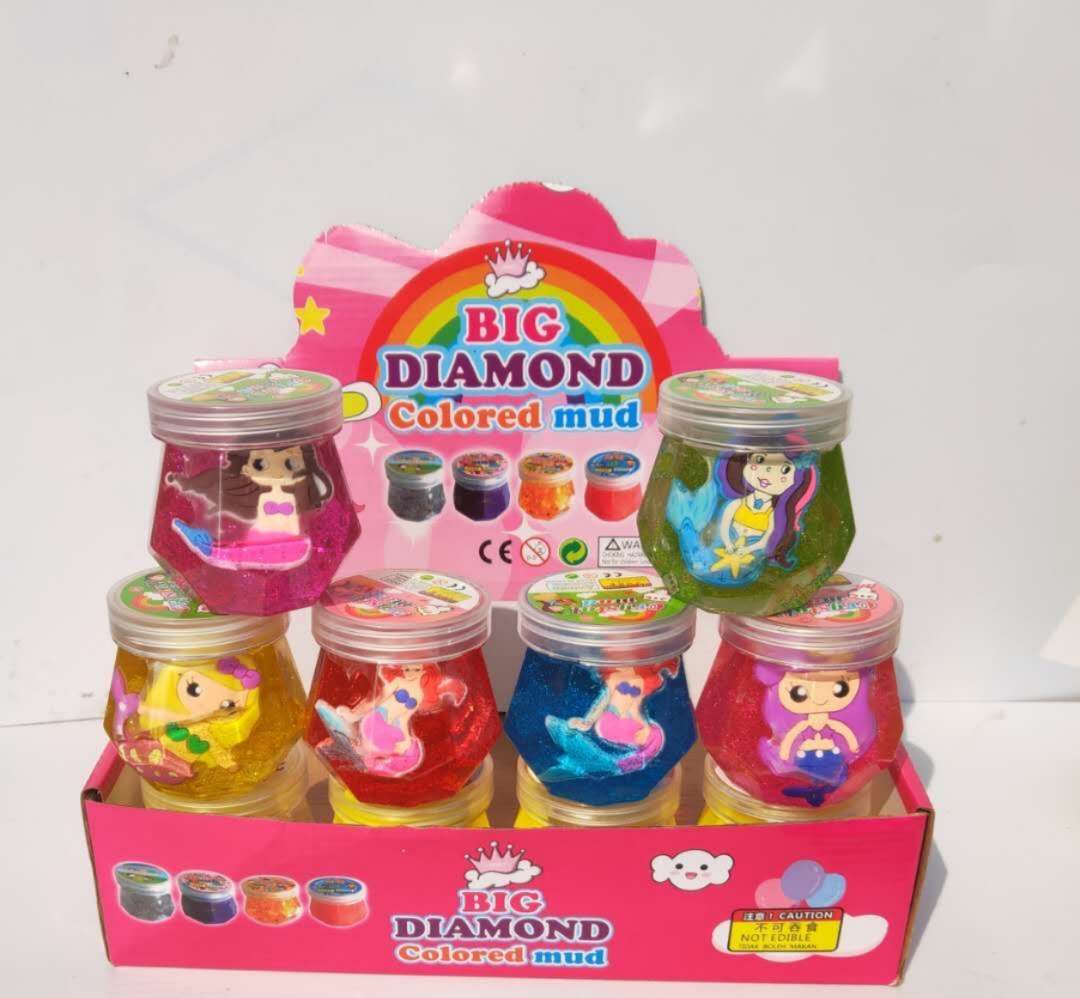 Large diamond bottle mermaid crystal mud