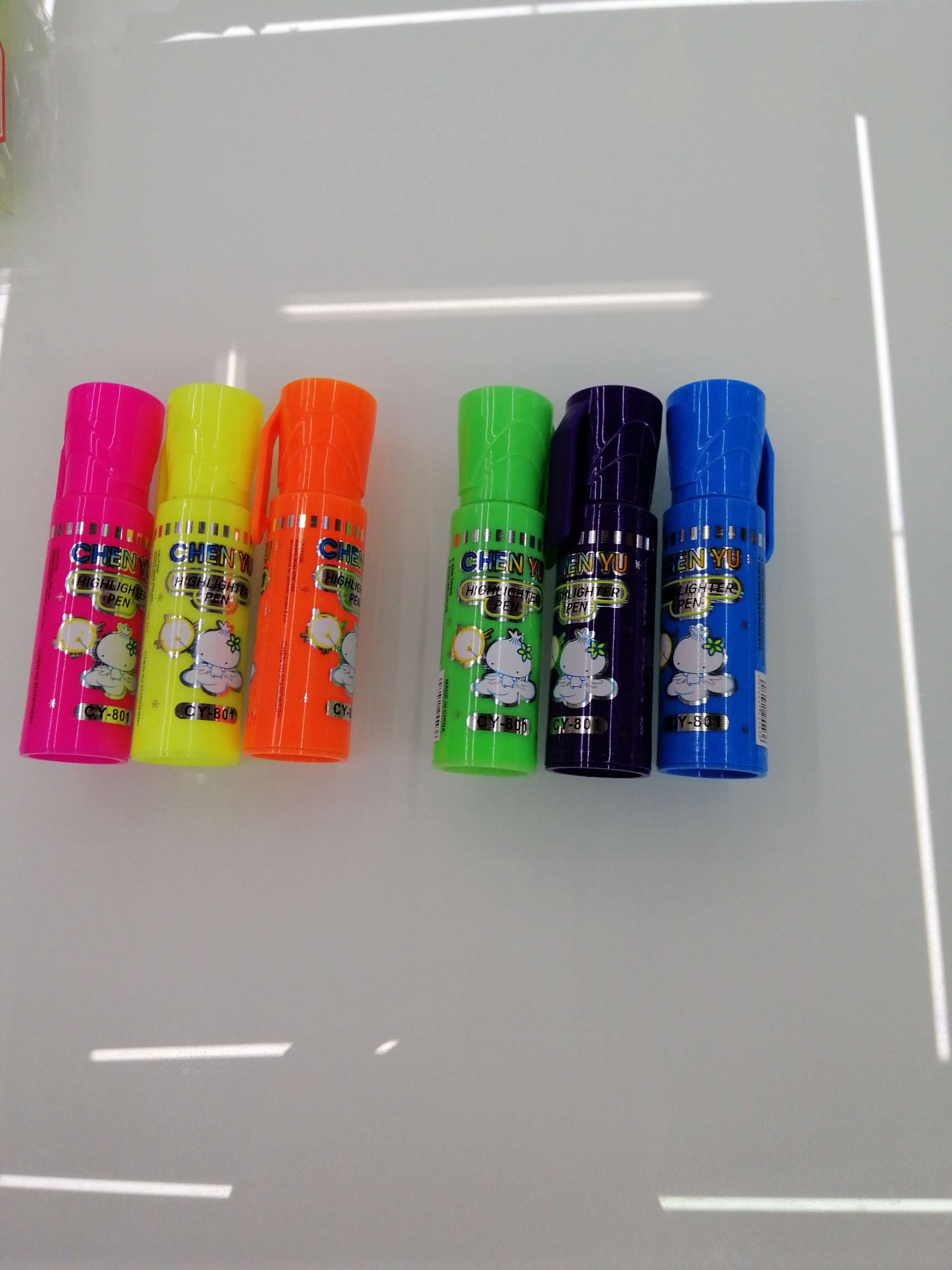 Hanjia Stationery Office Culture Student Writing Tools Highlighters CY - 801 24-piece Highlighters Display Box Set Specification drawing
