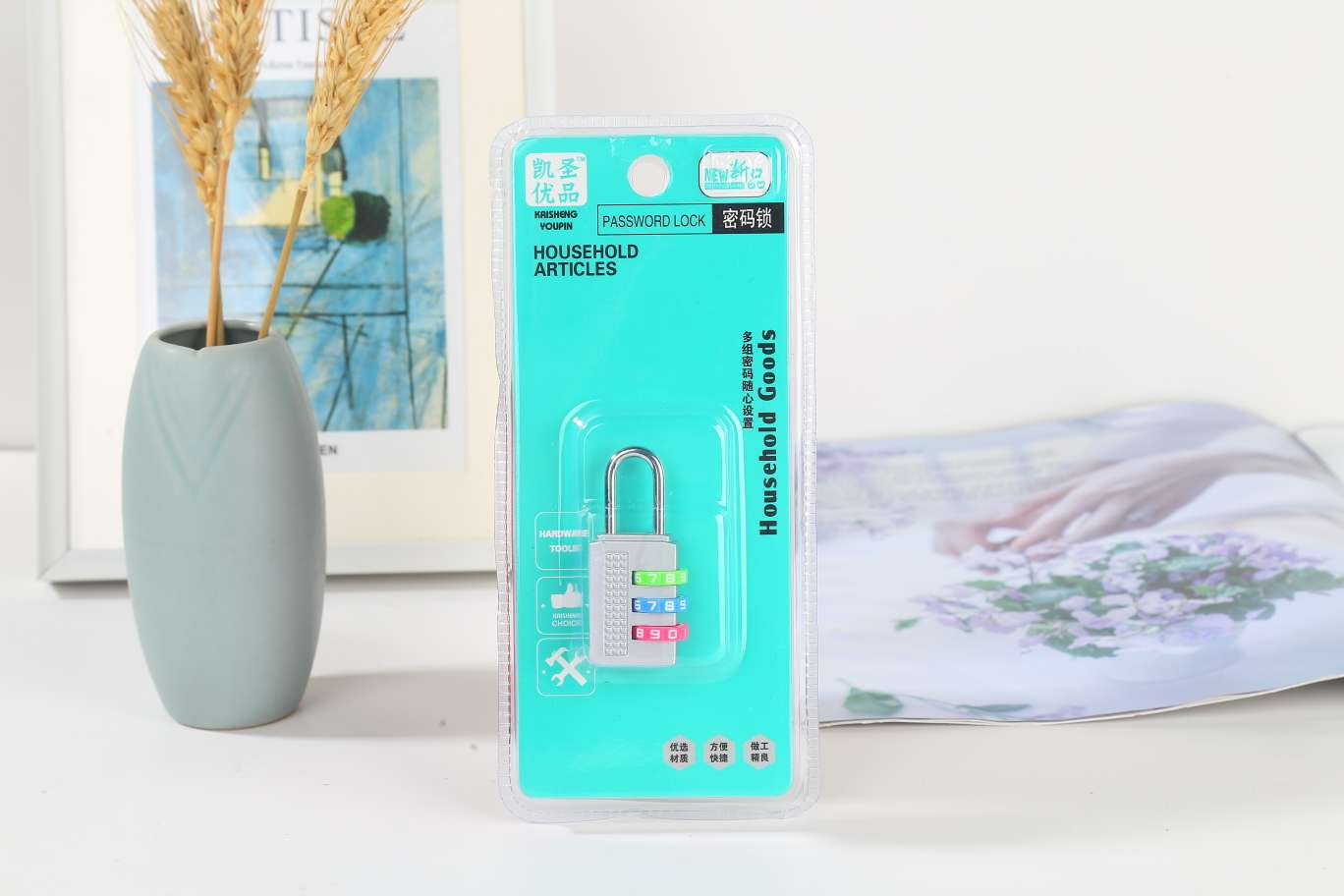 A022 Small combination lock, Mini Color Lock, Padlock, Small padlock, Cabinet, Small lock, backpack, suitcase, gym storage cabinet, drawer, household details Picture