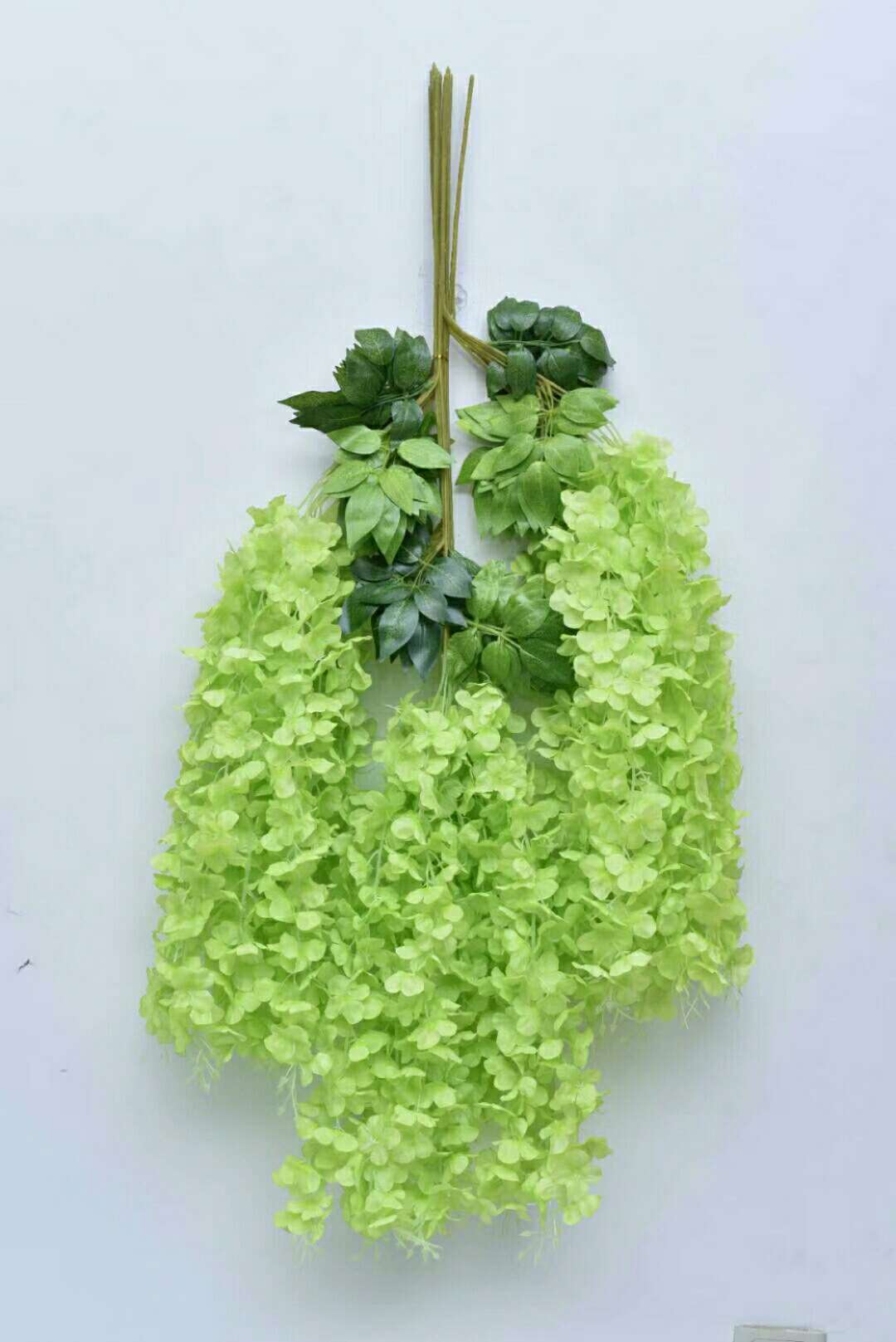 Fumin Silk Flower Factory Direct sales Wedding decoration wisteria flowers, artificial flowers, living room decoration, broad bean flowers, plastic wisteria, green leaf wisteria, wisteria flower factory wholesale, dense long wisteria flowers Item Picture