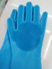 蓝色硅胶洗碗手套