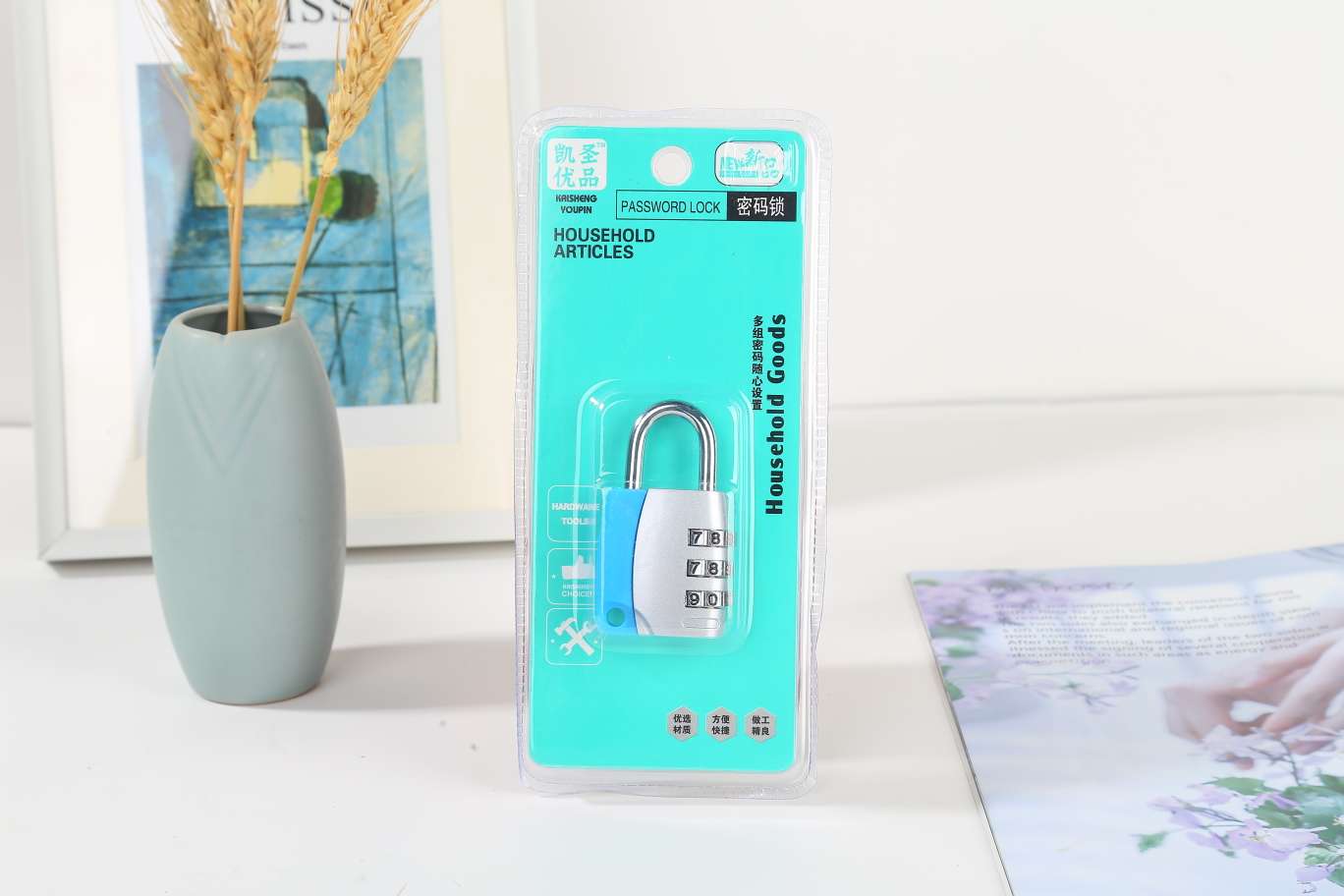 D30 combination lock padlock, gym locker lock, travel trolley case, suitcase drawer, tool bag combination lock Specification image