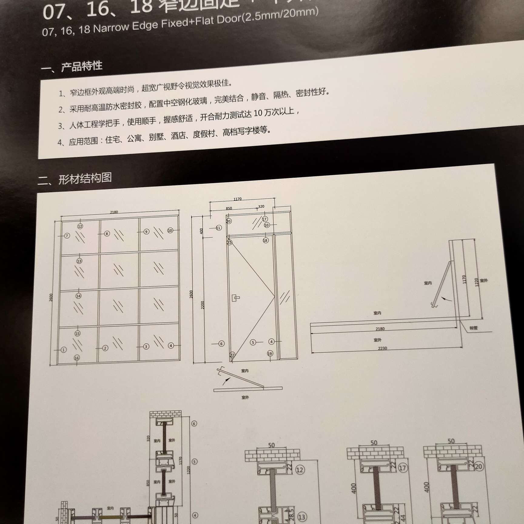 窄边固定+平开门（2.5mm/2.0mm）价格面议详情图8