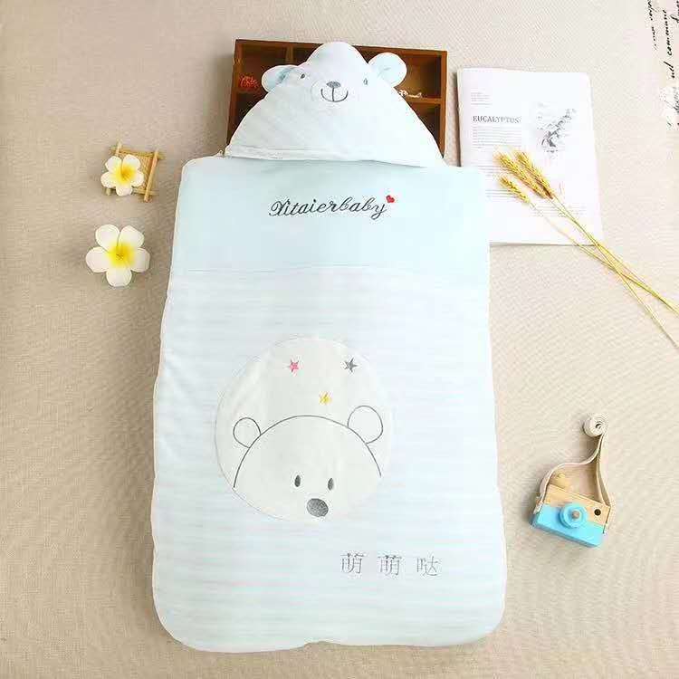 儿童蓝色印花抱被