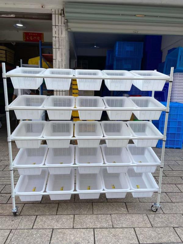 线棒架，层架，置物架，货架，拣货车122*42*160cm 复合管材，塑料筐，尺寸大小可以根据客户要求定做，详情图9