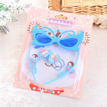 蝴蝶创意款儿童眼镜套装 韩版儿童树脂 韩版儿童皮筋批发