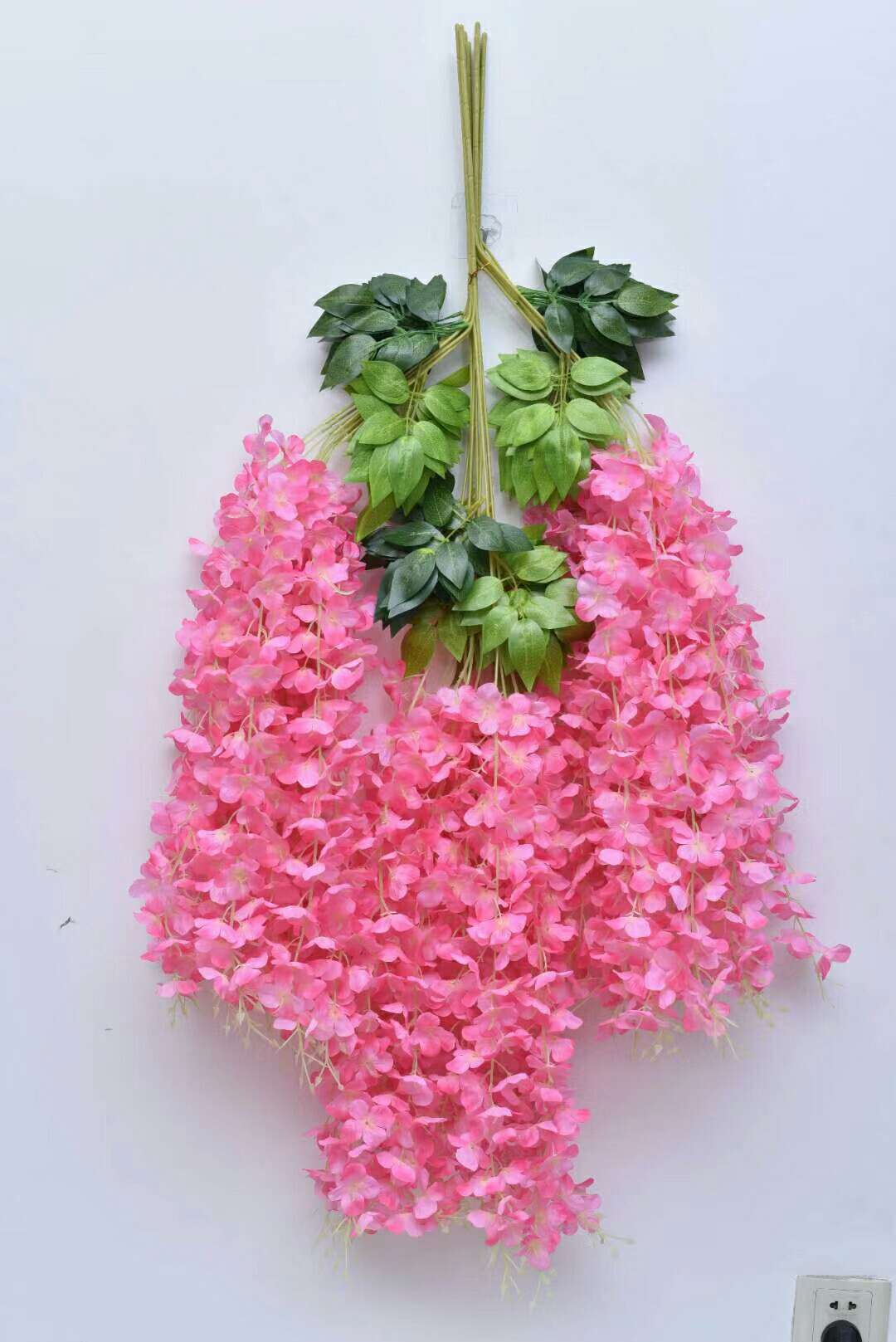 Fumin Silk Flower Factory Direct sales Wedding decoration wisteria flowers, artificial flowers, living room decoration, broad bean flowers, plastic wisteria, green leaf wisteria, wisteria flower factory wholesale, dense long wisteria flowers undefined