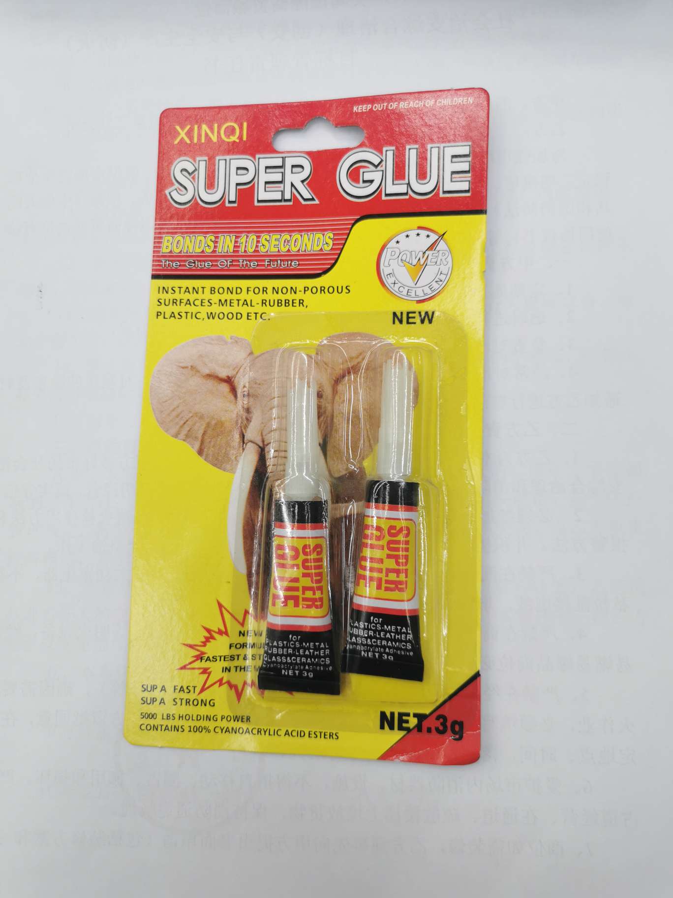 3 g super glue 2 red suction CARDS