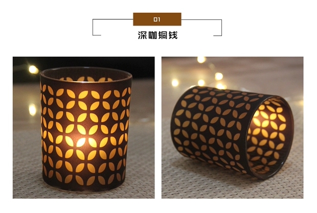 烛光晚餐玻璃烛台摆件北欧铁艺浪漫复古简约西餐家用防风蜡烛台罩详情图6